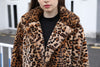 Winter Women's Faux Fur Leopard Print Rabbit Tailored Collar Warm - My Store