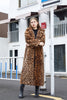 Winter Women's Faux Fur Leopard Print Rabbit Tailored Collar Warm - My Store