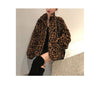 Winter Leopard Print Jacket Women's Stand collar Warm Parkas Outwear - My Store