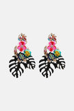 Leaf & Flower Shape Zinc Alloy Dangle Earrings - My Store