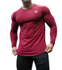 Men's Solid Color Long Sleeve Cotton T-Shirt: Spring Jogger Sports Muscle Exercise (3XL) - My Store