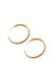 Coated Leaf Accent Metallic Chevron Hoop Earrings - My Store