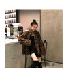 Winter Leopard Print Jacket Women's Stand collar Warm Parkas Outwear - My Store