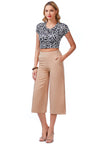 High Rise Cropped Culottes Trousers - My Store