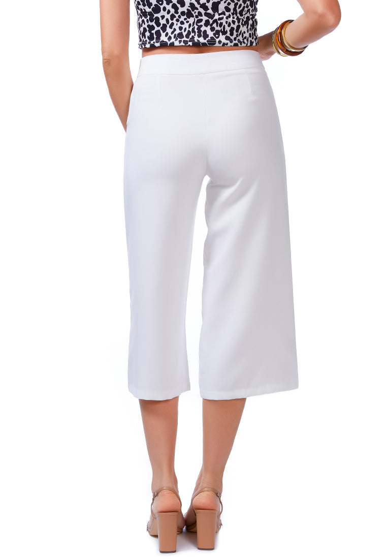 High Rise Cropped Culottes Trousers - My Store