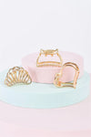 3pcs Gold Small Cat Shaped Cut-Out Hair Clip - My Store