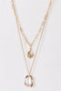 Gold Paper Clip Link Chains Shell Pearl Icon Pendants Diamond Necklace