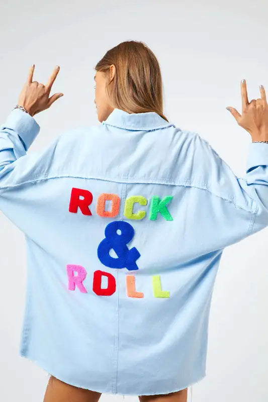 Rock & Roll Denim Button Up - My Store