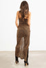 Animal Print Shiny Cut-Out Wrap Midi Dress - My Store