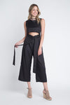 Women's Sleeveless Tie Jumpsuit with Slit - My Store