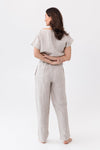 Striped Beige linen / Natural Linen Pajama set / Linen loungewear / - My Store