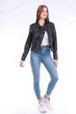 Rovigo Leather Biker Jacket - Black - My Store