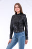 Rovigo Leather Biker Jacket - Black - My Store