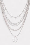 5 Layer Chain Crystal Moon Medallion Necklace - My Store