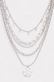 5 Layer Chain Crystal Moon Medallion Necklace - My Store