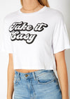 Women's "Take it Easy" Printed Crop Top - My Store