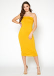 Women's Tube Top Bodycon Midi Dress - My Store