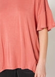 Women's Oversized Basic Tunic Top In Terracotta - My Store