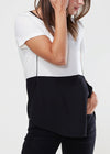 Women's Zipper Back Contrast Short Sleeve Top - My Store