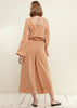 Smocked Waist Wide Leg Palazzo Pants in Apricot - My Store