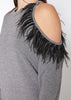 Women's One Shoulder Feather Sweatshirt - My Store