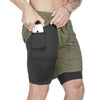 2 in 1 Running Shorts with Built-in Pocket Lining - My Store