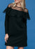 Lace Trim Sweatshirt Dress In Black - My Store