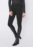 Black Leather Contrast Skinny Pants - My Store