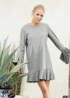 Ro & De Women's Bell Sleeve Shift Dress In Heather Grey - My Store