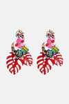 Leaf & Flower Shape Zinc Alloy Dangle Earrings - My Store