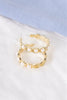 Boho Gold Pearl Scalloped Huggie Hoop Earrings