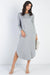 Heather Grey Long Sleeve Midi Dress