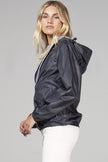 Sloane Print - black crocodile full zip packable rain jacket - My Store