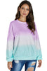 Casual Purple Color Block Tie Dye Pullover Sweatshirt - My Store