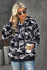 Winter Women's Gray Camo Print Warm Furry Pullover Hoodie - My Store