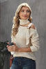 Women's Apricot Strapped Cut out Shoulder Turtleneck Sweater - My Store