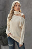 Women's Apricot Strapped Cut out Shoulder Turtleneck Sweater - My Store