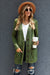 Green Front Pocket and Buttons Closure Cardigan - My Store