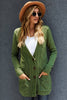 Green Front Pocket and Buttons Closure Cardigan - My Store