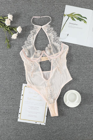 Apricot Mesh Lace Teddy - My Store