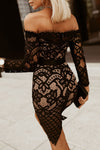 Black Lace Bodycon Dress - My Store