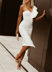 White One-shoulder Formal Dress - My Store