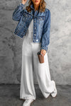 White Spaghetti Strap Wide Leg Jumpsuit - My Store