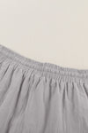 Women's Gray Drawstring Elastic Waist Pockets Long Straight Legs Pants - My Store