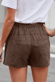 Women Casual Khaki Faylin Linen Shorts - My Store