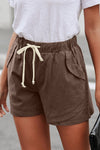 Women Casual Khaki Faylin Linen Shorts - My Store