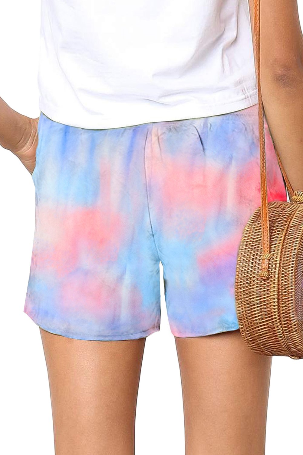 Womens Multicolor Tie Dye Casual Shorts - My Store