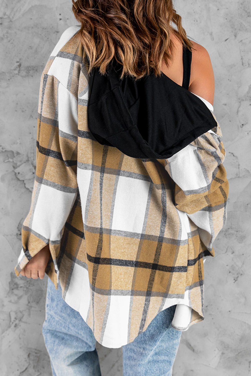 Plaid Hooded Shirt Jacket - My Store