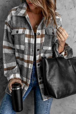 Winter Brown Plaid Shacket - My Store