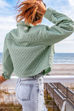 Green Quilted Cropped Jacket - My Store